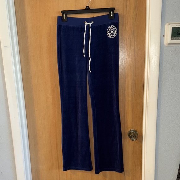 Juicy Couture Pants - Juicy Couture Royal Blue Velour Sweatpants with Logo